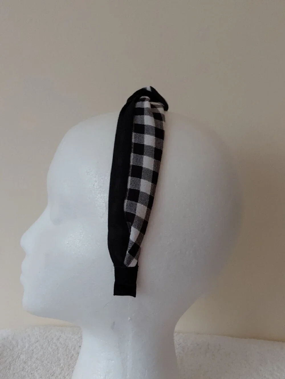 Black & White Gingham Knot Headband - Women Accessories